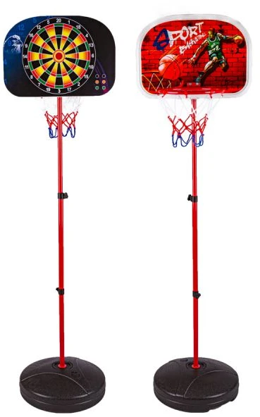 Lauko žaidimų rinkinys 2in1 krepšinis ir smiginis 166 cm