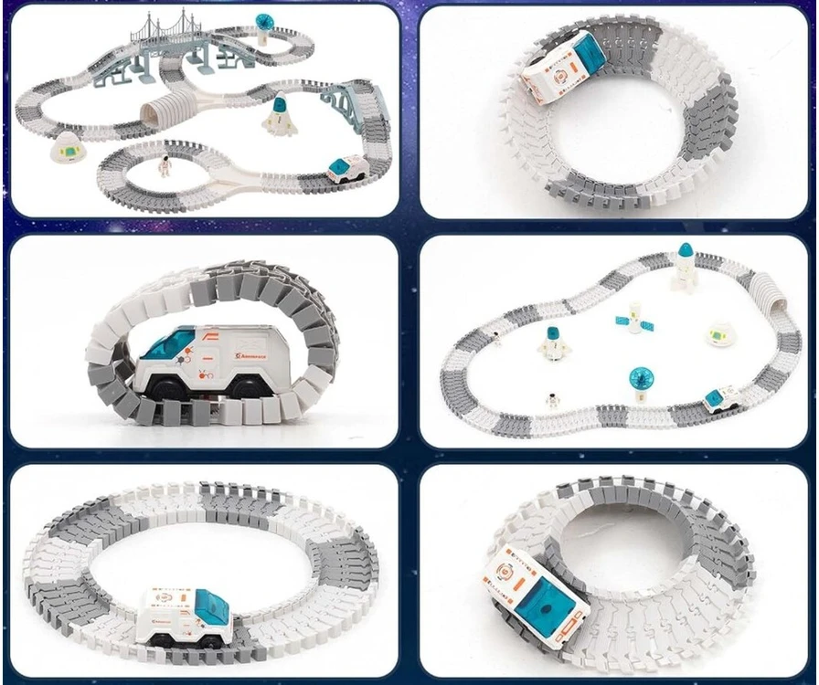 Lenktynių trasa su kosminės stoties ir raketos detalėmis, 332 detalės