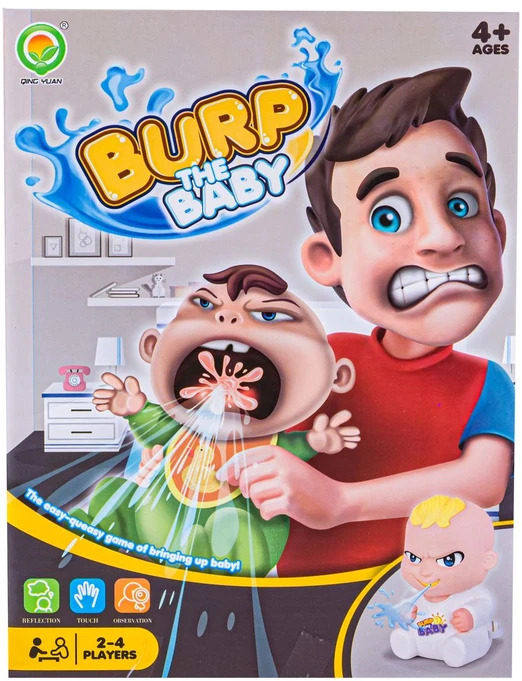 Linksmas šeimos žaidimas Bekantis Bobas Burp The Baby