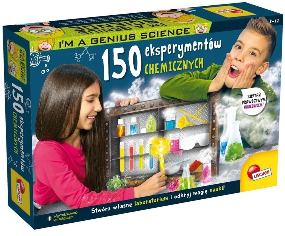 Eksperimentų rinkinys Im A Genius 150 cheminių eksperimentų, lenkų k.