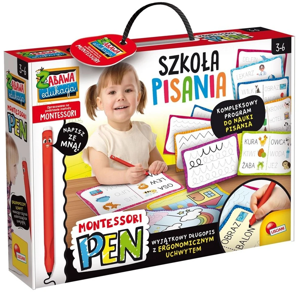 Lisciani Montessori rašymo mokymo rinkinys su 18 lentelių