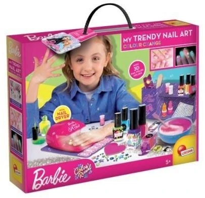 Lisciani Vaikiška Barbie lempa manikiūrui su spalvą keičiantiais lakais