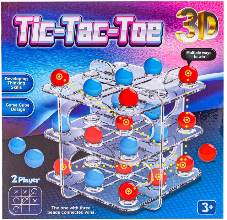 Loginis 3D žaidimas Tic Tac Toe trijų eilių