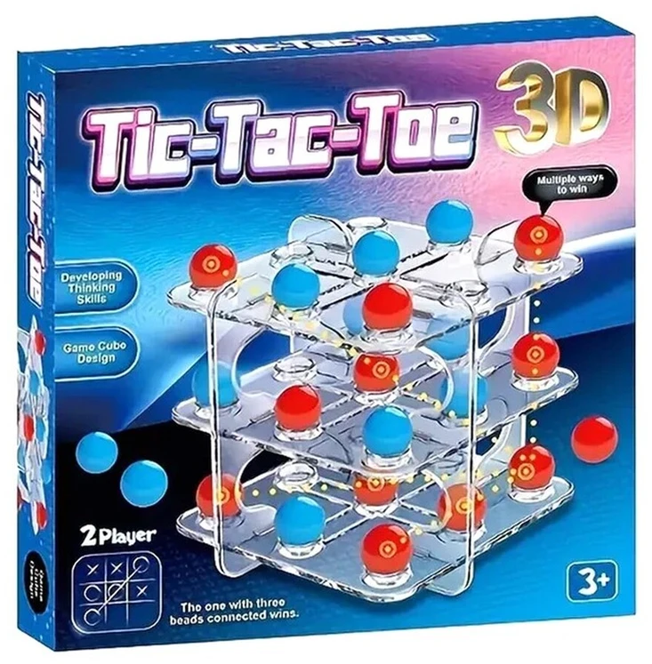 Loginis 3D žaidimas Tic Tac Toe trijų eilių