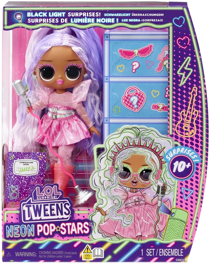 L.O.L. Surprise neoninių popžvaigždžių „Tweens“ – Kitty K lėlė