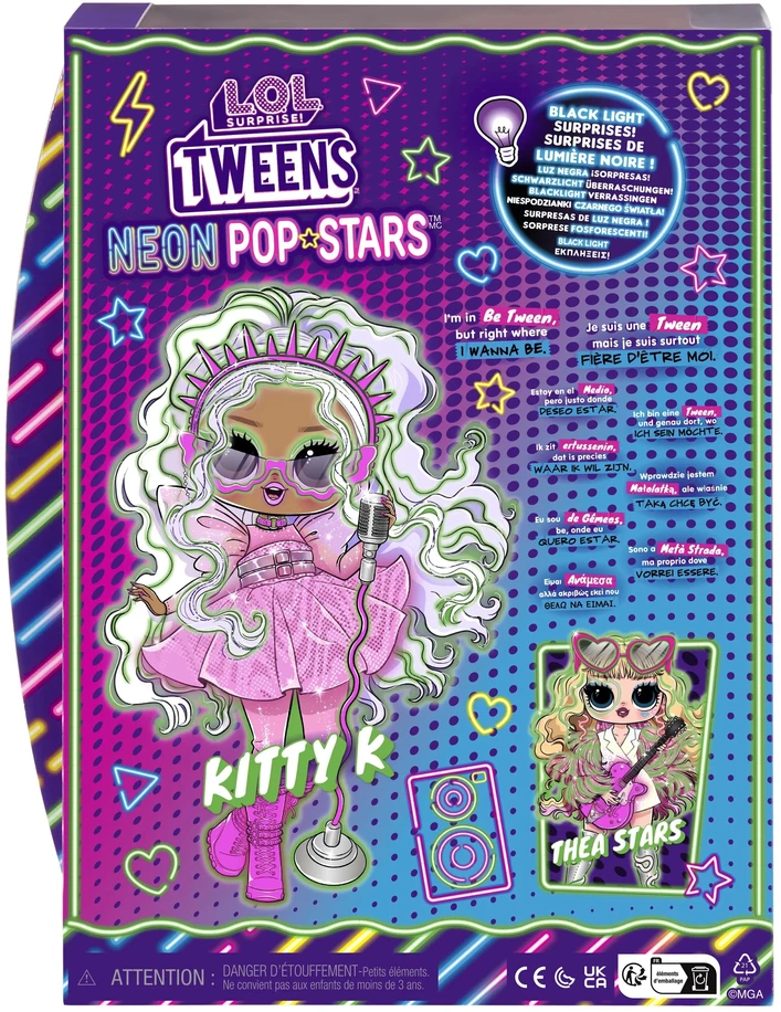 L.O.L. Surprise neoninių popžvaigždžių „Tweens“ – Kitty K lėlė