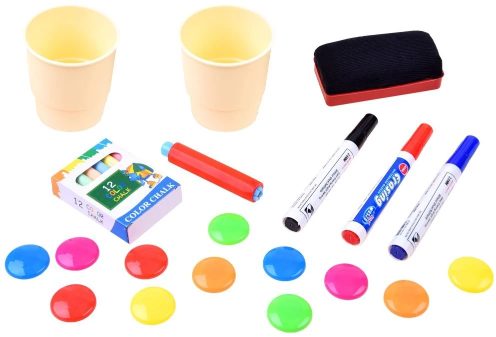 Magnetinė lenta - kreida 2in1 su žymekliais ir magnetais JOKOMISIADA