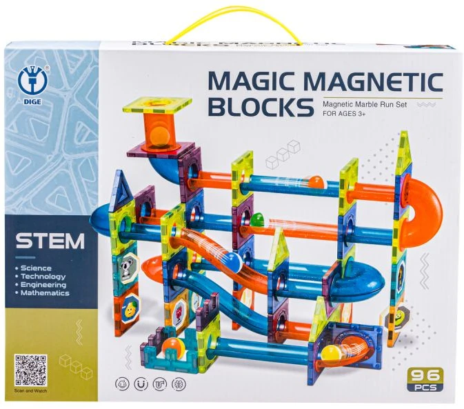 Lavinamasis Magnetinis 3D konstruktorius, 96 elementų