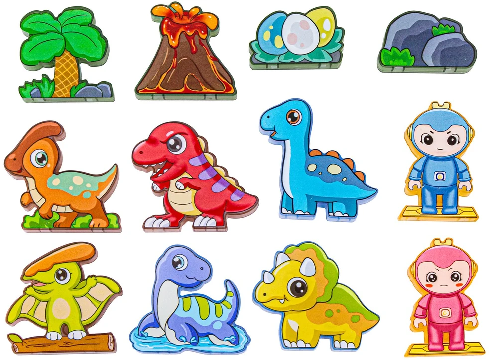 Magnetinės konstruktoriaus kaladėlės dinozaurų parkas 90 el