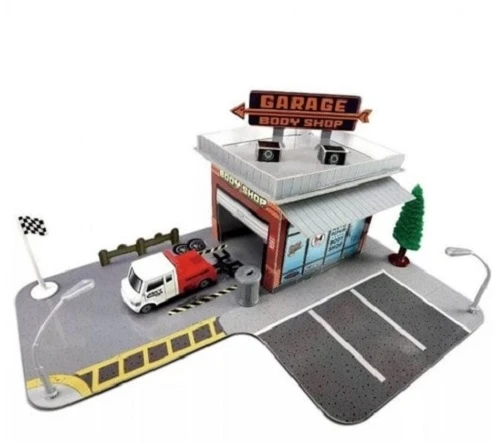 Maisto Build N Play garažo rinkinys Body Shop su automobiliu