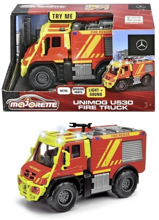 Majorette Žaislinis gaisrinis automobilis Mercedes-Benz Unimog 13 cm