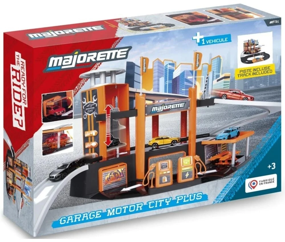 Majorette Žaislinis garažas Motor City plus su automobiliu 1:64