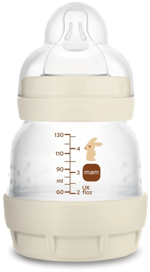 Mam Akcesoria 5861 PERFECT START ANTIKOLIKINIS BUTELIUKAS 130ML, ĮŽEMINTAS GAMTOJE, SMĖLIO SPALVOS