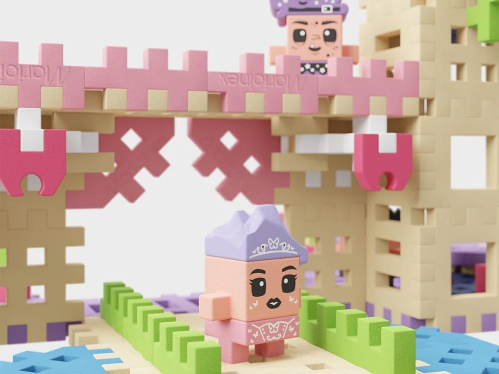 Konstruktorius Marioinex Mini Waffle Princess Karališkas nuotykis, 280 vnt. + figūros, 4 vnt.