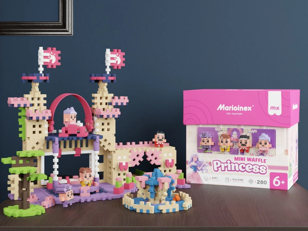 Konstruktorius Marioinex Mini Waffle Princess Karališkas nuotykis, 280 vnt. + figūros, 4 vnt.