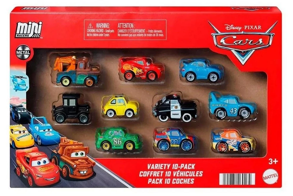 Mattel Disney Pixar Cars 10 automobilių rinkinys