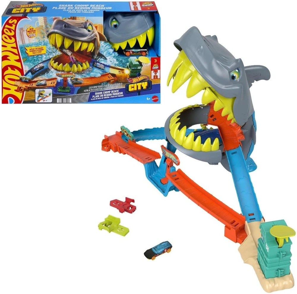 Mattel HOT WHEELS CITY rinkinys – Ryklio paplūdimio trasa (JHL96)