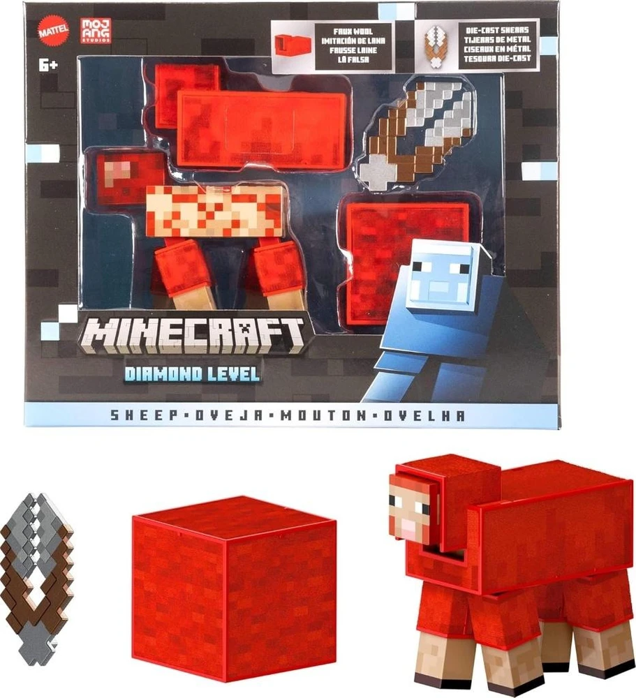 Mattel Minecraft - Deimantinio lygio avies figūrėlė ir 3 priedai (JCV22)
