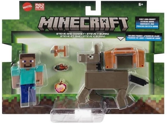 Mattel MINECRAFT PAGRINDINIŲ FIGŪRĖLIŲ 2 VNT. RINKINYS – Styvas ir Asilas