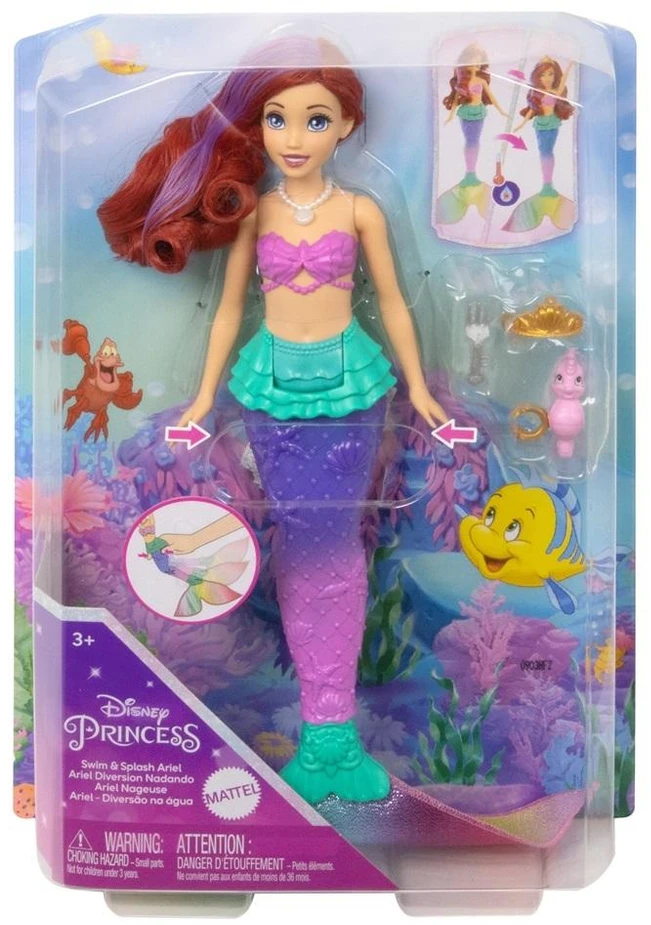 „Disney Princess“ undinėlė Arielė su spalvų keitimo funkcija