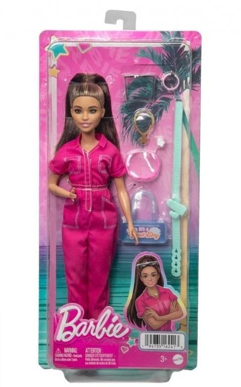 Mattel Lėlė Barbie su rožiniu kombinezonu HPL76