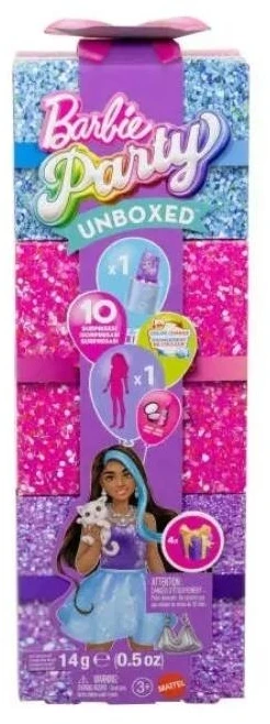 Mattel Barbie Barbė - Glam Party neišpakuota violetinė maža lėlė (JFY66)
