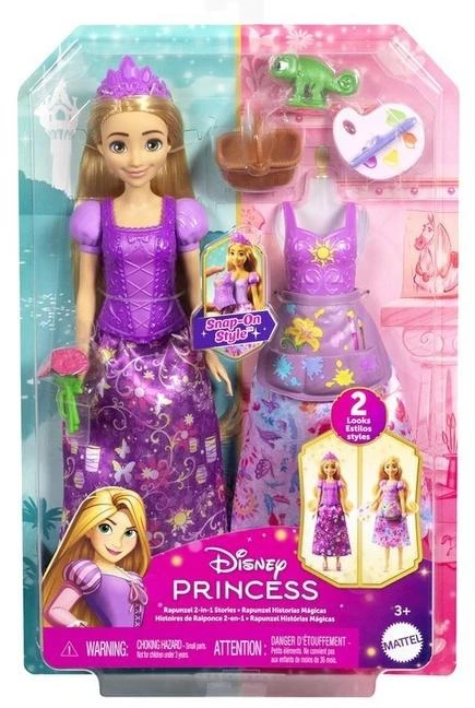 Mattel Lėlė Disney princesė Roszpunka 2in1 su aksesuarais