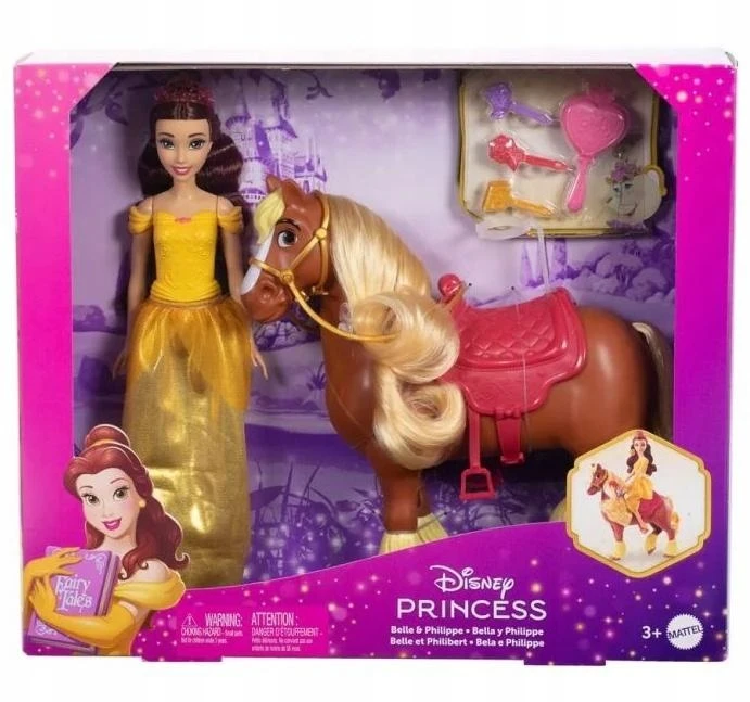 Mattel Lėlė princesė Bella su arkliu Phillippe