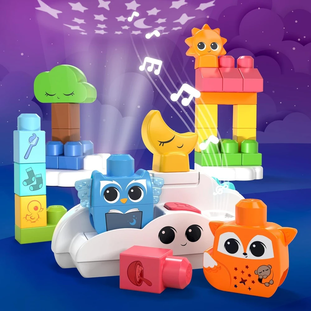 Mattel MEGA BLOKS rinkinys su naktine lempute (30 det.) (HTH43)