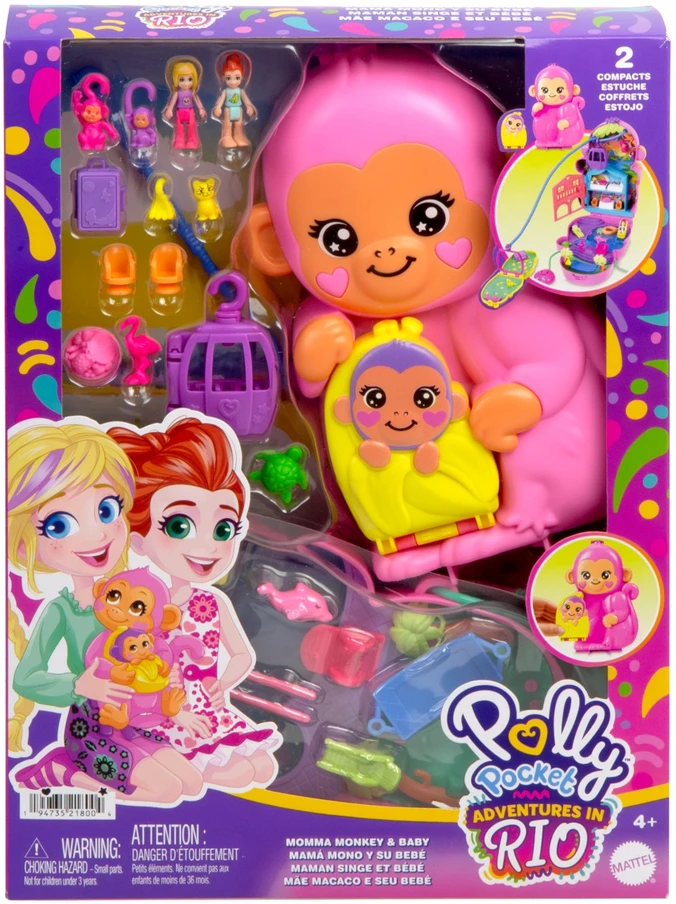 Mattel „Polly Pocket“ beždžionėlės pramogų rinkinys