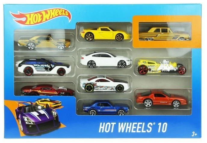 Mattel HOT WHEELS dešimties automodelių rinkinys, 54886