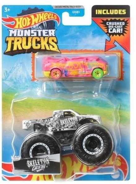 Mattel Žaisliniai Hot Wheels Monster Trucks automobiliai 1:64 rinkinys 8 vnt