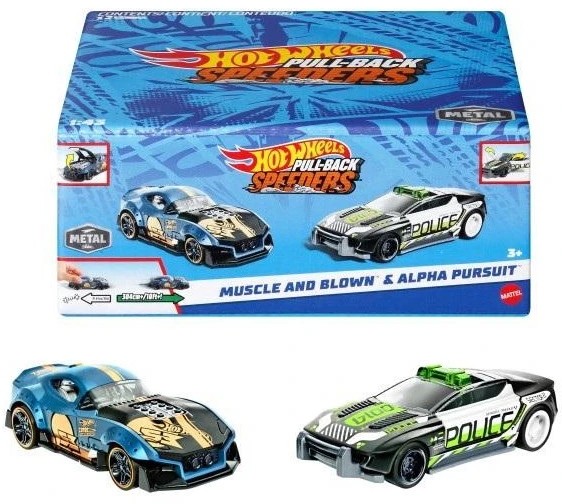 Mattel Žaisliniai Hot Wheels traukiami lenktyniniai automobiliai 2 vnt