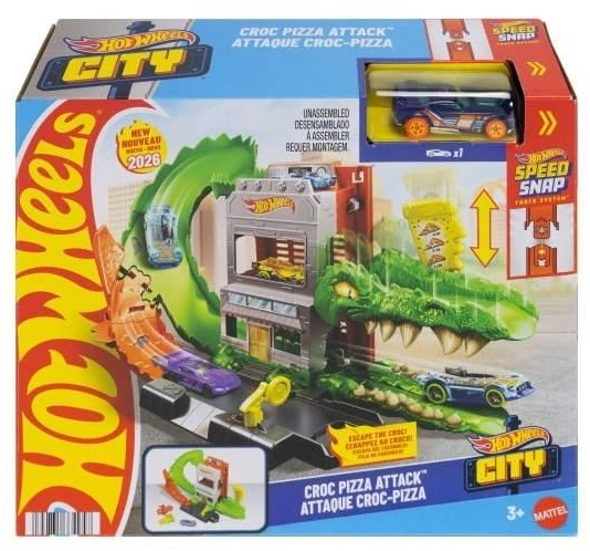 Mattel Žaislinis Hot Wheels automobilis krokodilo ataka picerijoje