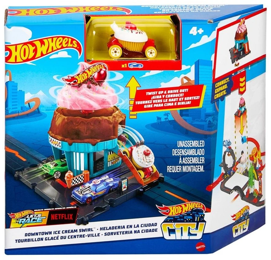 „Hot Wheels“ ledo ritulio trasa „Downtown Ice Kreminis Swirl“ HTN77 Mattel