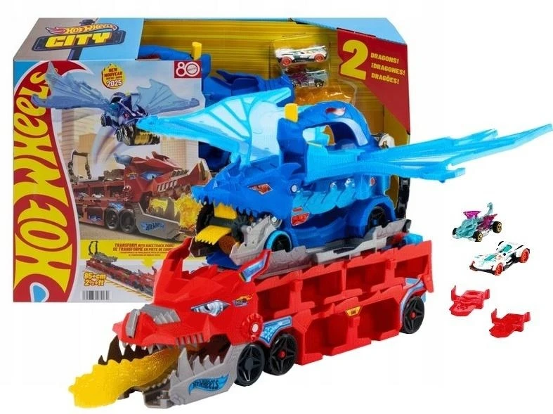 Mattel HOT WHEELS CITY transporteris – Dvigubas drakonas (JBM72)