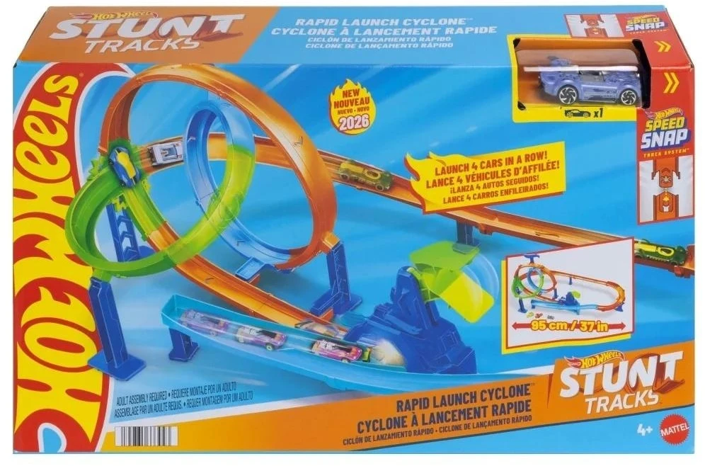 Mattel HOT WHEELS STUNT TRACKS rinkinys – Dvigubos kilpos iššūkis (JHK73)