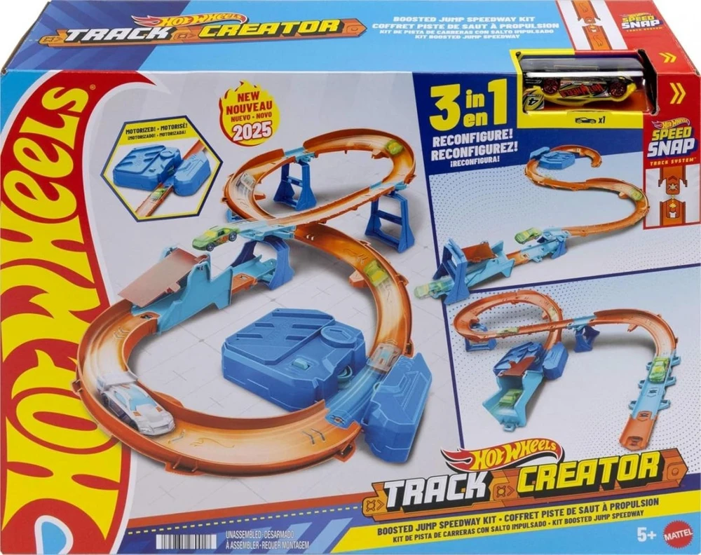 Dėlionė Mattel Žaislinis Hot Wheels trasos rinkinys su varikliu ir automobiliuku 1:64