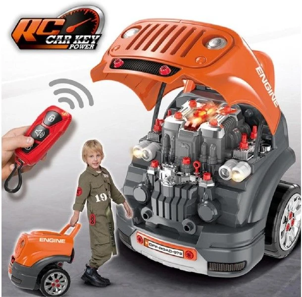 Xiong Cheng Jaunojo mechaniko komplektas su automobiliu, 61 el.