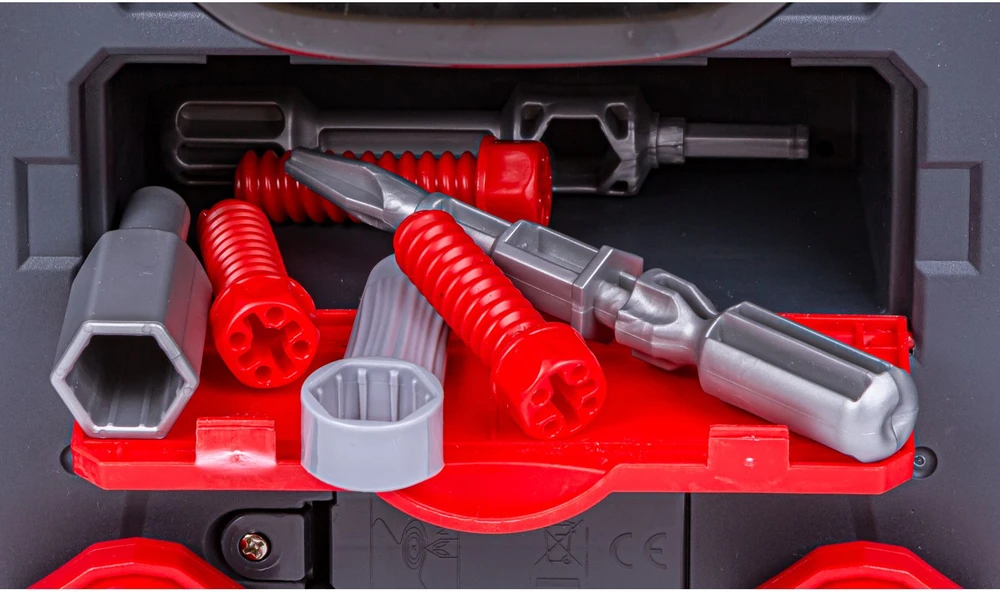 Xiong Cheng Jaunojo mechaniko komplektas su automobiliu, 61 el.