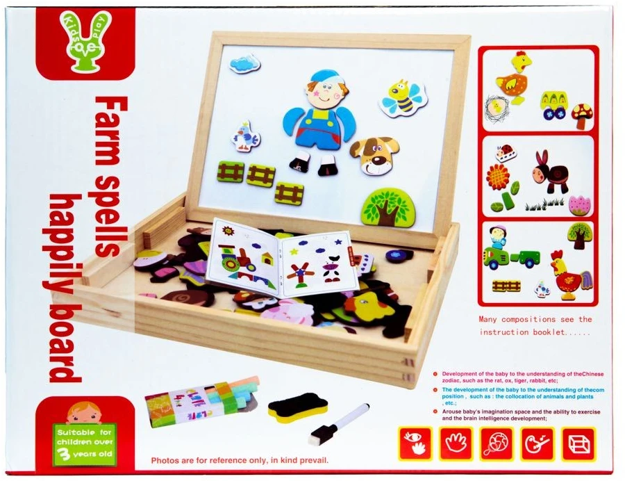 Medinė daugiafunkcė edukacinė lenta 2in1