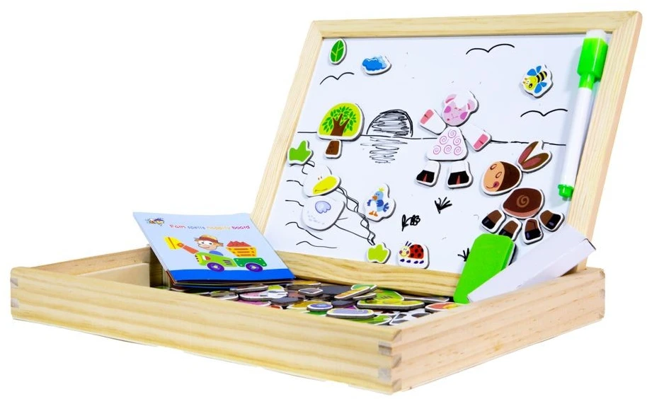 Medinė daugiafunkcė edukacinė lenta 2in1