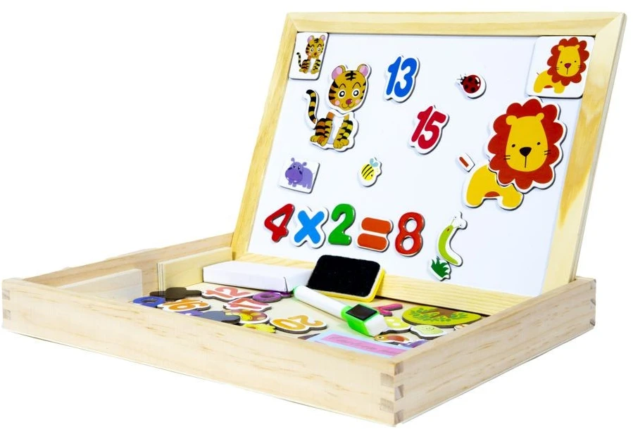 Medinė daugiafunkcinė edukacinė lenta 2in1