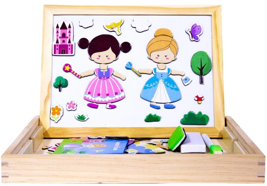 Medinė daugiafunkcinė edukacinė lenta 2in1