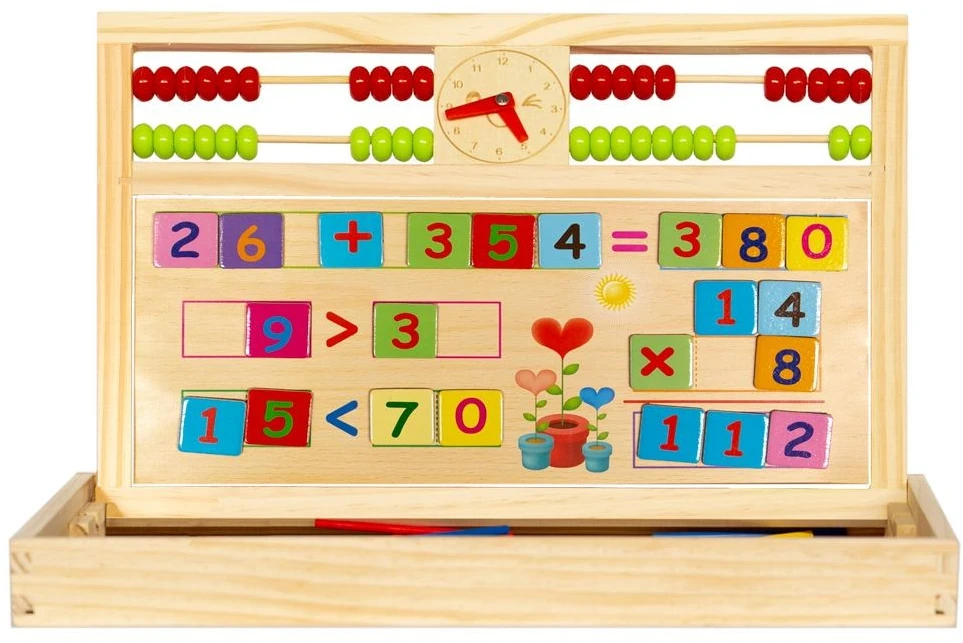 Medinė daugiafunkcinė edukacinė lenta 2in1