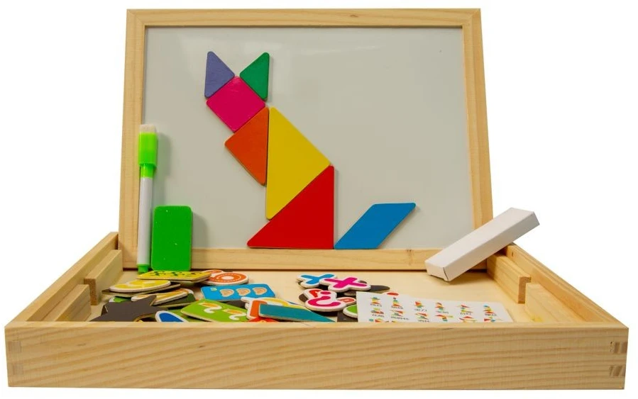 Medinė daugiafunkcinė edukacinė lenta 2in1