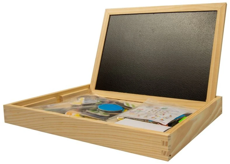 Medinė daugiafunkcinė edukacinė lenta 2in1