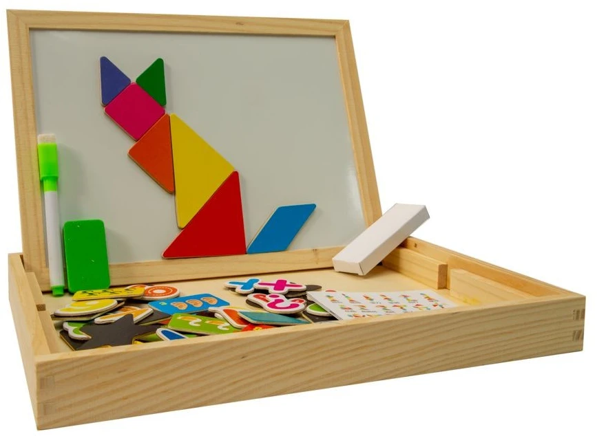 Medinė daugiafunkcinė edukacinė lenta 2in1