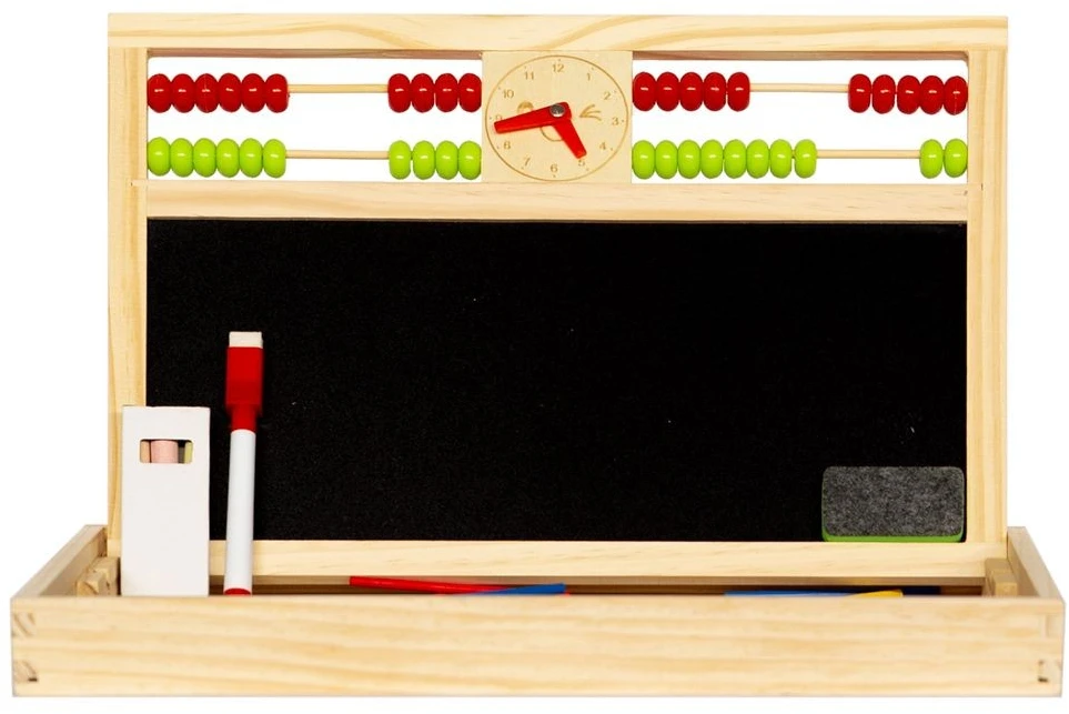 Medinė daugiafunkcinė edukacinė lenta 2in1