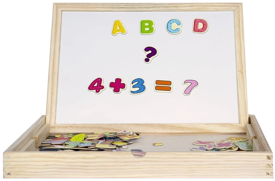 Medinė daugiafunkcinė edukacinė lenta 2in1